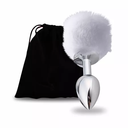 *Plug De Metal Com PomPom Importado VP (PL012G) - Branco