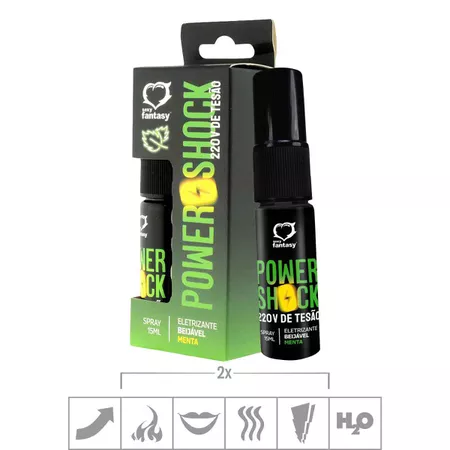 Excitante Unissex Beijável Power Shock 220V 15ml (ST845) - Menta