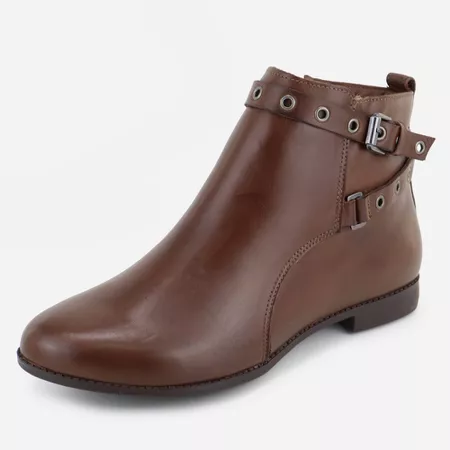 Bota em Couro Cano Baixo Nicole Cacau - Maria Paula Store