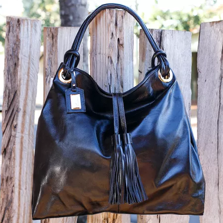 Bolsa em Couro Legítimo de Ombro - 40940-PRETO CO... - PACHECO CALÇADOS