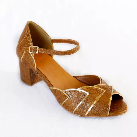 Sapato Retrô em Couro Legítimo - 2799 - FLORAL CE... - PACHECO CALÇADOS
