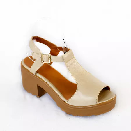 Sandália em Couro Legítimo - 2464-OFF WHITE - PACHECO CALÇADOS