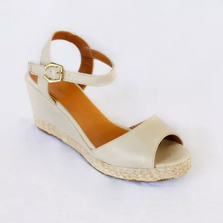 Sandália em Couro Legítimo - 2536-OFF WHITE - PACHECO CALÇADOS