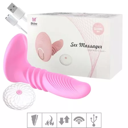 Vibrador Sobe e Desce Com Controle Sex Massager SI (6038). - Rosa