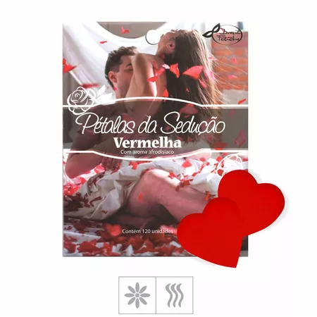 Pétalas da Sedução Formato Coração Vermelho 120un (ST309) - Morango c/ Champagne