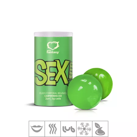**Bolinha Funcional Beijável Ice Sex! Caps 2un (ST671) - Caipirinha