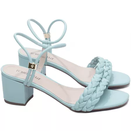 Sandália Feminina Azul - Bárbara Barros | Conforto & Elegância -