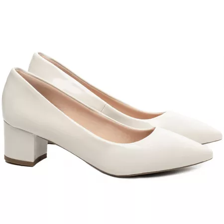 Sapato Scarpin Feminino Off White - Bárbara Barros | Conforto & Elegância -