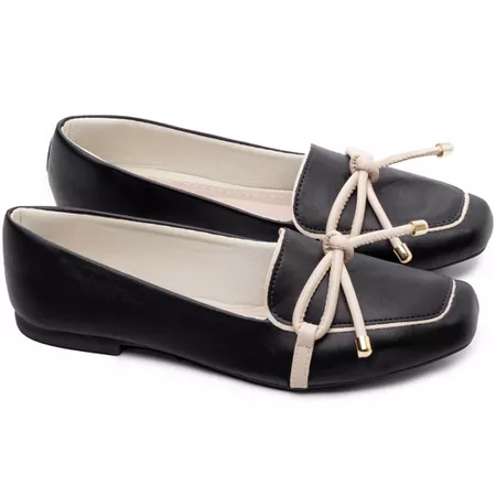 Mocassim Feminino Rasteiro Preto - Bárbara Barros | Conforto & Elegância -
