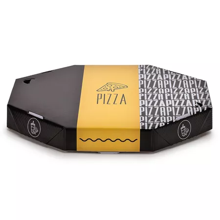 CAIXA PIZZA 30 CM BLACK YELLOW - 10 UNIDADES - CaixaMix Embalagens