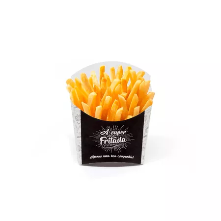 EMBALAGEM PARA BATATA FRITA TRADICIONAL BLACK GOURMET - 50 UNIDADES - CaixaMix Embalagens