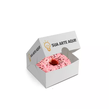 CAIXA DONUTS 1 UND EXTRA PERSONALIZADA - 50 UNIDADES - CaixaMix Embalagens