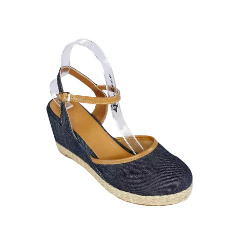 Sandália em Couro Legítimo - 9009-JEANS / CELA TEX... - PACHECO CALÇADOS