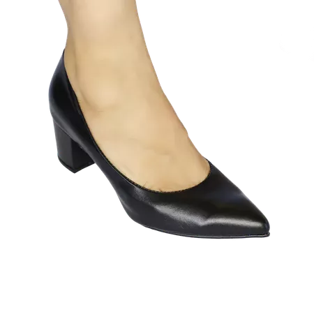 Scarpin em Couro Legítimo - 1061-PRETO - PACHECO CALÇADOS