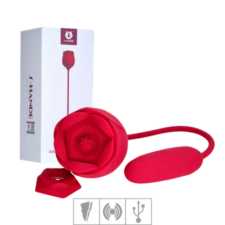 Estimulador Recarregável Formato de Rosa Immortal Flower SI (7516) - Vermelho