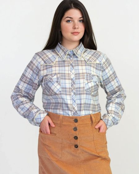 Camisa Flanela Xadrez Lacinho Creme - 35095 - BELIEVED
