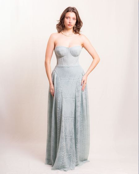 Vestido Corset Serenata de Renda Menta - 23064 - Versiara