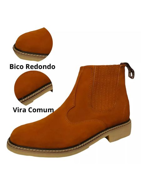 Botinas Oliveira Vira Comum Bico Redondo Nobuk Cas... - BOTINAS OLIVEIRA
