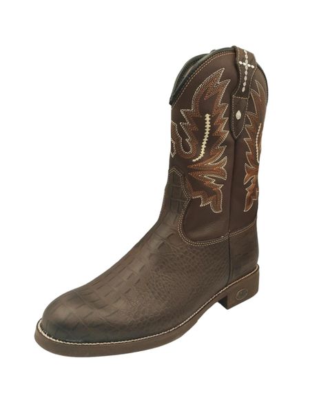 Bota Texana Jacaré Vinho / Chocolate - REF. 7050/3... - BOTINAS OLIVEIRA