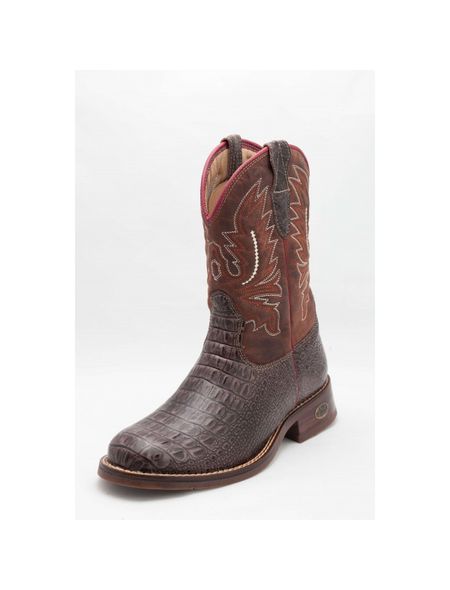 Bota Texana Jacaré Café Dubai / Fossil Café Com Vi... - BOTINAS OLIVEIRA