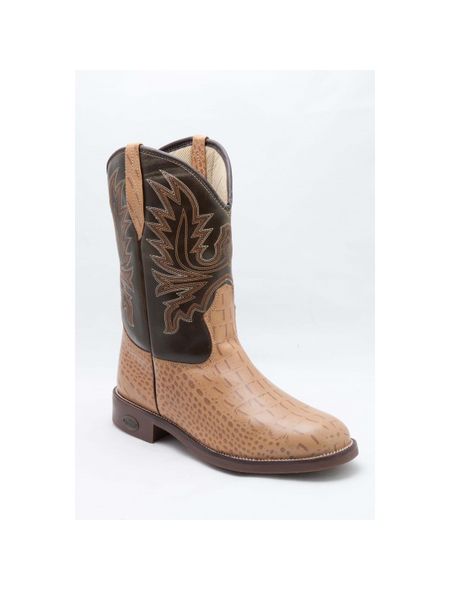 Bota Texana Jacaré Tabaco / Chocolate - REF. 7050/... - BOTINAS OLIVEIRA