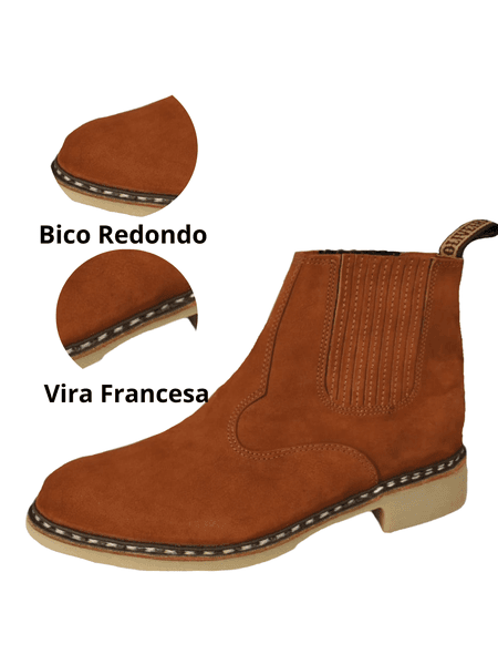 Botina Oliveira Vira Francesa Tradicional Bico Red... - BOTINAS OLIVEIRA