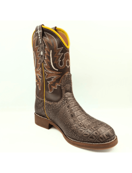 Bota Texana Jacaré Cafe Dubai/fóssil Chocolate Com... - BOTINAS OLIVEIRA