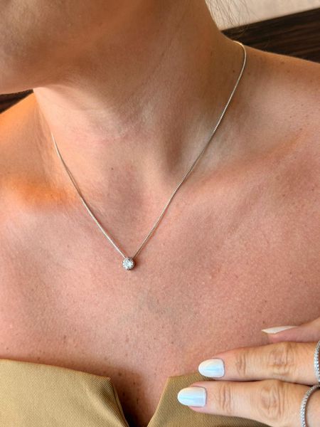 COLAR PONTO DE LUZ BANHADO A RÓDIO BRANCO - Dri Ferreira Semi Joias