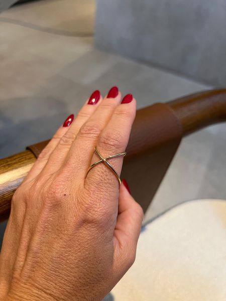 ANEL REGULÁVEL X BANHADO A OURO - Dri Ferreira Semi Joias