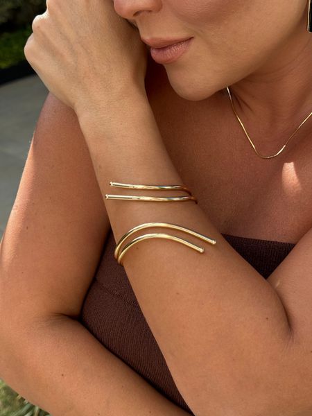 BRACELETE DUPLO DUAS PONTAS BANHADO A OURO - Dri Ferreira Semi Joias