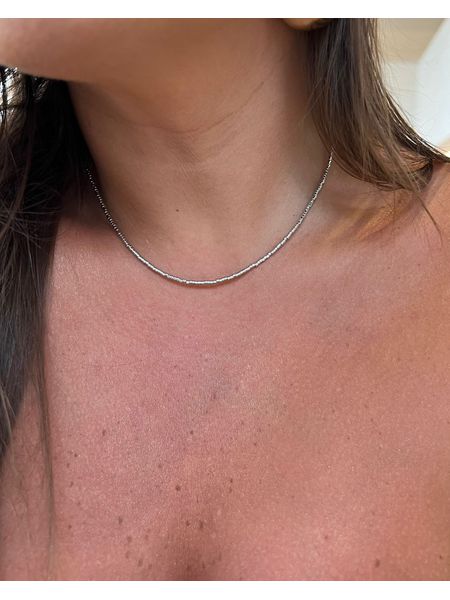 CHOKER FINA CANUTILHOS BANHADO A RODIO BRANCO - Dri Ferreira Semi Joias