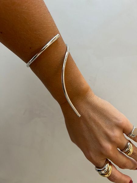 BRACELETE PONTA ÚNICA BANHADO A RODIO BRANCO - Dri Ferreira Semi Joias