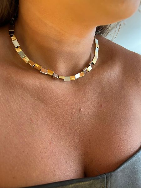 CHOKER CANUTILHOS QUADRADOS DOIS BANHOS - Dri Ferreira Semi Joias