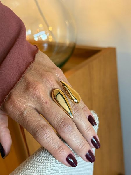 ANEL REGULÁVEL DUAS GOTAS BANHADO A OURO - Dri Ferreira Semi Joias