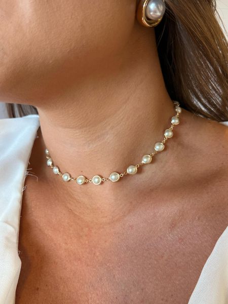 CHOKER PÉROLAS REDONDAS DF BANHADA A OURO - Dri Ferreira Semi Joias