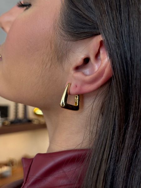 BRINCO ARGOLA TREND LISA G BANHADO A OURO - Dri Ferreira Semi Joias