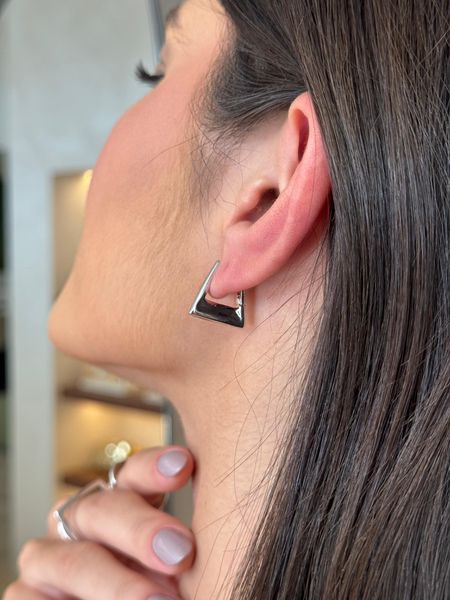 BRINCO ARGOLA TREND SLIM M BANHADO A RÓDIO BRANCO