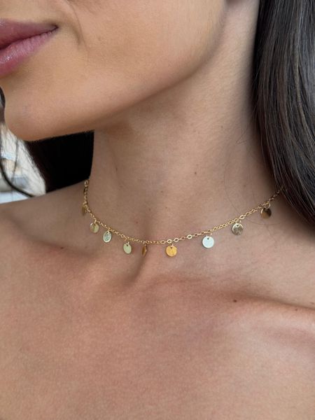 CHOKER MEDALHAS BANHADO A OURO