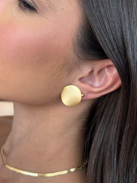 BRINCO CHAPA REDONDA ACETINADA BANHADA A OURO - Dri Ferreira Semi Joias