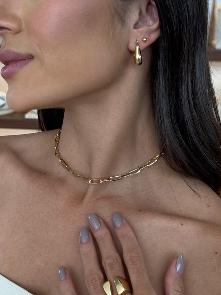CHOKER ELOS RETANGULARES BANHADA A OURO - Dri Ferreira Semi Joias