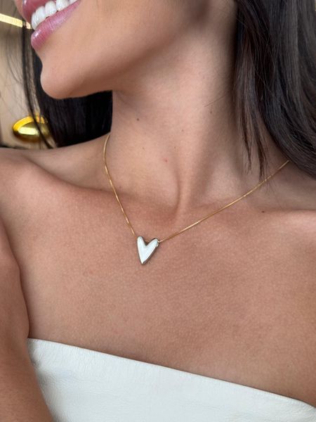 COLAR PINGENTE CORAÇÃO SLIM DOIS BANHOS - Dri Ferreira Semi Joias