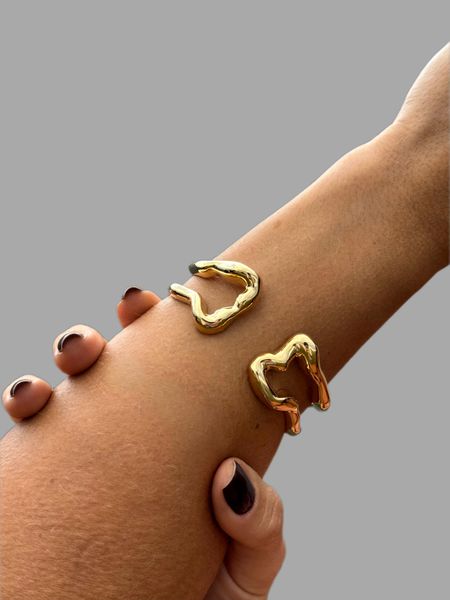 BRACELETE ORGANIC VAZADO BANHADO A OURO - Dri Ferreira Semi Joias