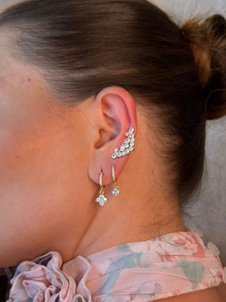 BRINCO ARGOLA PINGENTE PONTO DE LUZ M BANHADO A OURO - Dri Ferreira Semi Joias