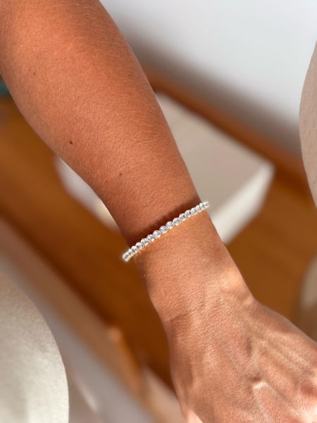 BRACELETE RIVIERA BANHADO A RÓDIO BRANCO - Dri Ferreira Semi Joias