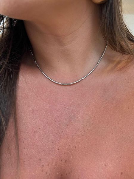 CHOKER FINA CANUTILHOS BANHADO A RODIO BRANCO - Dri Ferreira Semi Joias