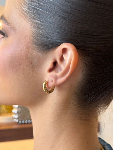 BRINCO ARGOLA REDONDA LISA M BANHADO A OURO - Dri Ferreira Semi Joias