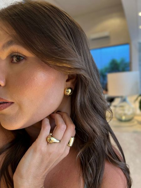 BRINCO BOTÃO M BANHADO A OURO - Dri Ferreira Semi Joias