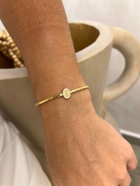 PULSEIRA CANUTILHOS E NOSSA SENHORA DAS GRAÇAS BANHADA A OURO - Dri Ferreira Semi Joias