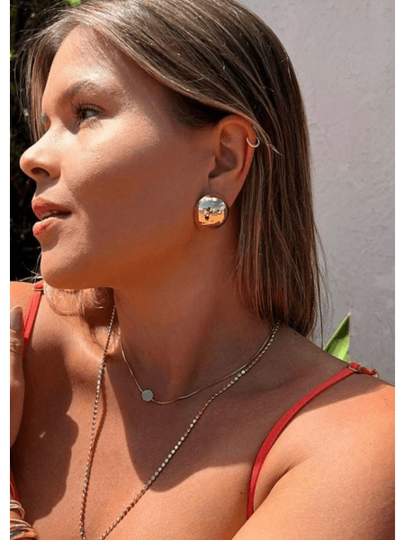 BRINCO BOTAO G BANHADO A OURO - Dri Ferreira Semi Joias