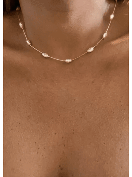 CHOKER PEROLA BARROCA BANHADO A OURO - Dri Ferreira Semi Joias